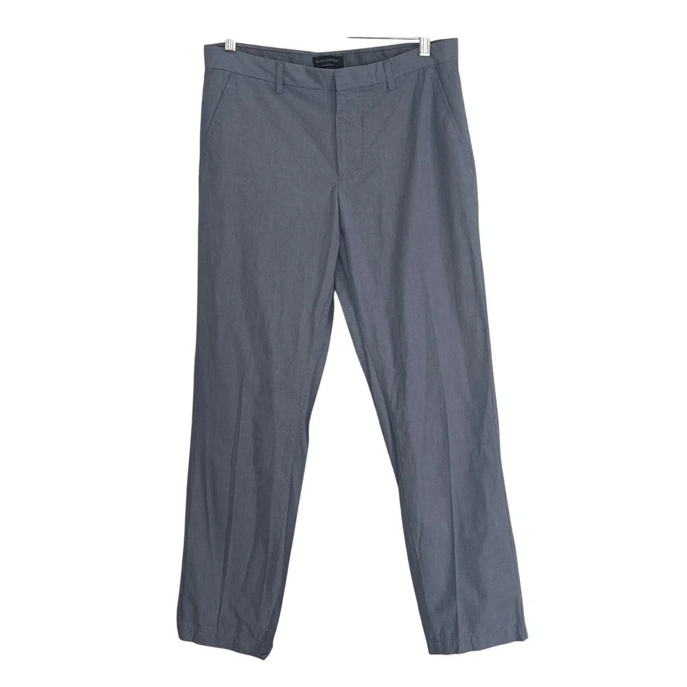 Banana Republic Kentfield Pant Men's 33 Blue Pinstripe Cotton Casual Dress Pants